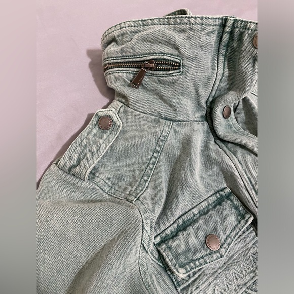 BCBGeneration Military Utility Jacket Women’s Khaki Oceanic Green Drawstring XS - Picture 7 of 11